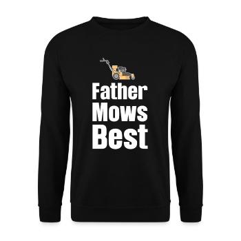 Vater Mäht Beste Lustige Rasenpflege - Unisex Pullover - Schwarz - Vorne - Alina (178cm) & Michal (187cm)