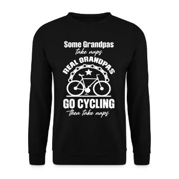 Some grandpas take a nap, real grandpas - Unisex Sweatshirt - black - Front - Alina (178cm) & Michal (187cm)