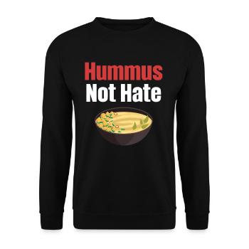 Hummus doesn't hate gluten-free falafel Jewish - Unisex Sweatshirt - black - Front - Alina (178cm) & Michal (187cm)