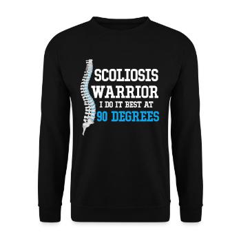 Scoliosis Warrior I do it best with a - Unisex Sweatshirt - black - Front - Alina (178cm) & Michal (187cm)