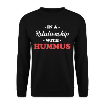 In a relationship with hummus gluten-free - Unisex Sweatshirt - black - Front - Alina (178cm) & Michal (187cm)