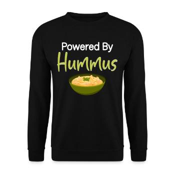 Powered By Hummus Gluten Free Falafel Jewish - Unisex Sweatshirt - black - Front - Alina (178cm) & Michal (187cm)
