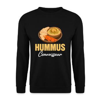Hummus Connaisseur Gluten-Free Falafel Jewish - Unisex Sweatshirt - black - Front - Alina (178cm) & Michal (187cm)