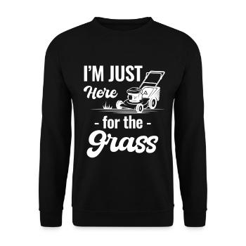 Ich Bin Nur Wegen Des Grases Hier Lustige - Unisex Pullover - Schwarz - Vorne - Alina (178cm) & Michal (187cm)