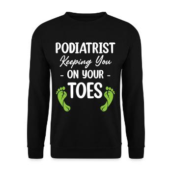 Podiatrist Keeping Their Feet Real Cute Pedicure - Unisex Sweatshirt - black - Front - Alina (178cm) & Michal (187cm)