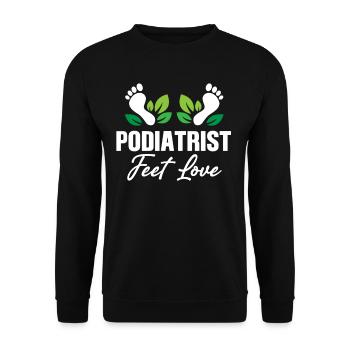 Podiatrist Feet Love Funny Pedicure Plantar - Unisex Sweatshirt - black - Front - Alina (178cm) & Michal (187cm)