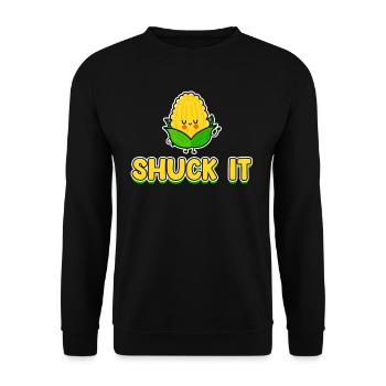 Shuck It Maïs Jeux de mots agricoles - Sweat-shirt Unisexe - noir - Devant - Alina (178cm) & Michal (187cm)