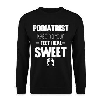 Podologue vous tient en haleine, pédicure, esthéticienne - Sweat-shirt Unisexe - noir - Devant - Alina (178cm) & Michal (187cm)