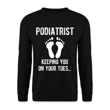 Podiatrists to keep you on your toes - Unisex Sweatshirt - black - Front - Alina (178cm) & Michal (187cm)