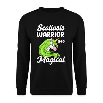 Skoliose-krieger Sind Ein Medikament Gegen - Unisex Pullover - Schwarz - Vorne - Alina (178cm) & Michal (187cm)