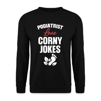 Podologen Lieben Kitschige Witze Pediküre - Unisex Pullover - Schwarz - Vorne - Alina (178cm) & Michal (187cm)