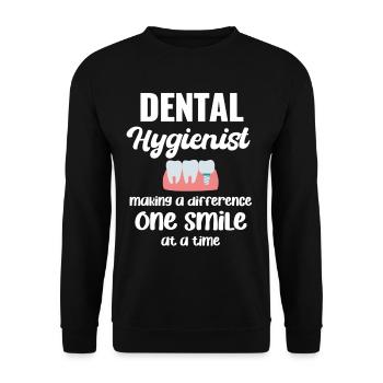 Dental Hygienist Makes a Difference - Unisex Sweatshirt - black - Front - Alina (178cm) & Michal (187cm)