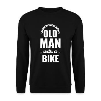 Old Man With A Bicycle Bicycle Grandpa Cycopath - Unisex Sweatshirt - black - Front - Alina (178cm) & Michal (187cm)