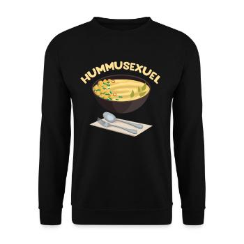 Hummusexual Gluten Free Falafel Jewish - Unisex Sweatshirt - black - Front - Alina (178cm) & Michal (187cm)