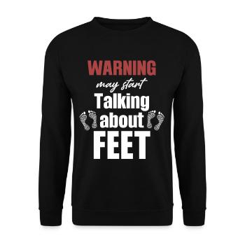 Warning may start talking about feet - Unisex Sweatshirt - black - Front - Alina (178cm) & Michal (187cm)