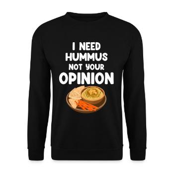 I don't need hummus Your Opinion Gluten Free - Unisex Sweatshirt - black - Front - Alina (178cm) & Michal (187cm)