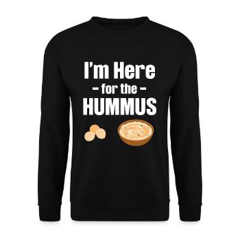 I'm here for the hummus falafel Jewish - Unisex Sweatshirt - black - Front - Alina (178cm) & Michal (187cm)