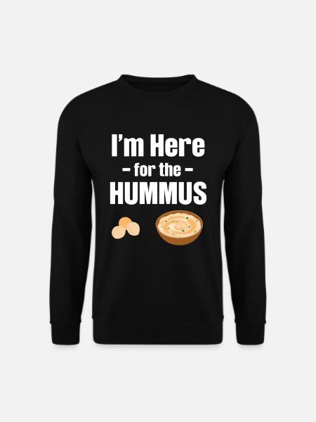 Ich Bin Hier Für Den Hummus Falafel Jüdische - Unisex Pullover - Schwarz