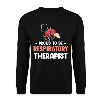 Proud to be a respiratory therapist Asthma - Unisex Sweatshirt - black - Front - Alina (178cm) & Michal (187cm)