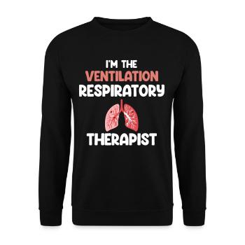 I am the Respiratory Therapist Pneumology - Unisex Sweatshirt - black - Front - Alina (178cm) & Michal (187cm)