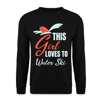 This girl loves to water ski jet ski - Unisex Sweatshirt - black - Front - Alina (178cm) & Michal (187cm)