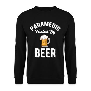Sanitäter Angetrieben Von Bierfreund - Unisex Pullover - Schwarz - Vorne - Alina (178cm) & Michal (187cm)