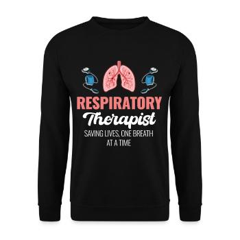 Un inhalothérapeute sauve des vies, souffle par souffle - Sweat-shirt Unisexe - noir - Devant - Alina (178cm) & Michal (187cm)