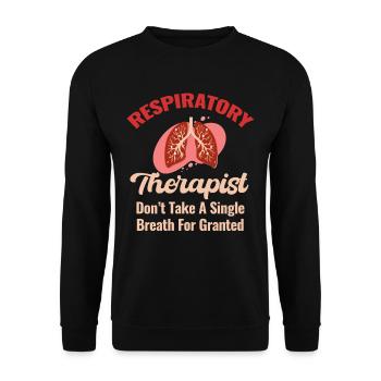 Do not take a single breath for a - Unisex Sweatshirt - black - Front - Alina (178cm) & Michal (187cm)