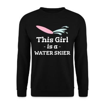 This girl is a water skier jet ski - Unisex Sweatshirt - black - Front - Alina (178cm) & Michal (187cm)