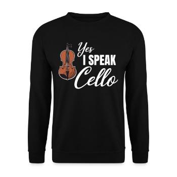 Yes, I Speak Cello Funny Cellist - Unisex Sweatshirt - black - Front - Alina (178cm) & Michal (187cm)