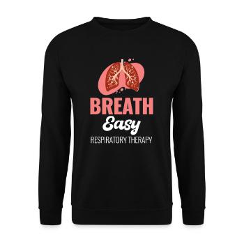 Breath Easy Respiratory Therapist Asthma Pneumology - Unisex Sweatshirt - black - Front - Alina (178cm) & Michal (187cm)