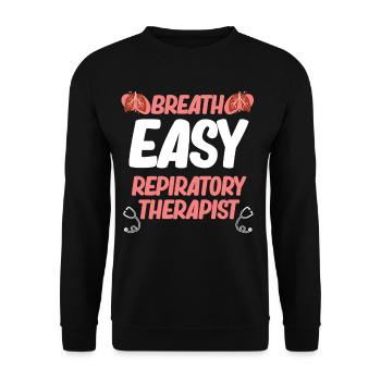 Breath Easy Respiratory Therapist Asthma Pulmonology - Unisex Sweatshirt - black - Front - Alina (178cm) & Michal (187cm)
