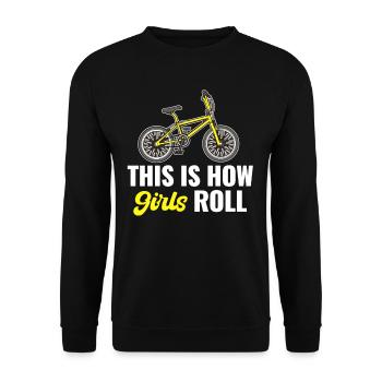 So Rolling Girls Bmx Racing Automobile Triathlon - Unisex Sweatshirt - black - Front - Alina (178cm) & Michal (187cm)