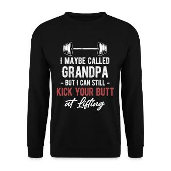On m’appelle peut-être grand-père, mais je peux vous dire - Sweat-shirt Unisexe - noir - Devant - Alina (178cm) & Michal (187cm)