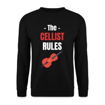 The Cellist Rules Musical Orchestra Gitarrist - Unisex Pullover - Schwarz - Vorne - Alina (178cm) & Michal (187cm)