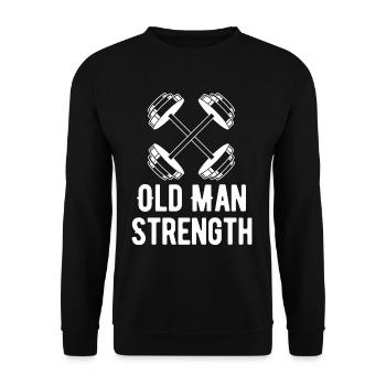 Vieil homme Force Powerlifting Grand-père Fitness - Sweat-shirt Unisexe - noir - Devant - Alina (178cm) & Michal (187cm)