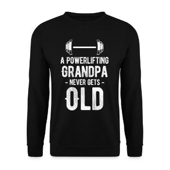 Un grand-père dynamophilie ne vieillit jamais - Sweat-shirt Unisexe - noir - Devant - Alina (178cm) & Michal (187cm)