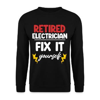 Retired Electrician Fix It Yourself - Unisex Sweatshirt - black - Front - Alina (178cm) & Michal (187cm)