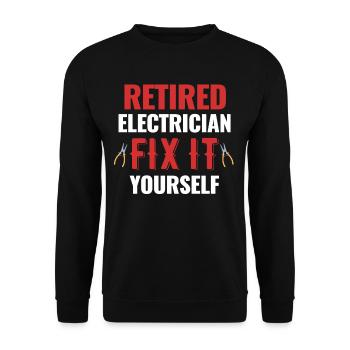 Retired Electrician Fix It Yourself - Unisex Sweatshirt - black - Front - Alina (178cm) & Michal (187cm)