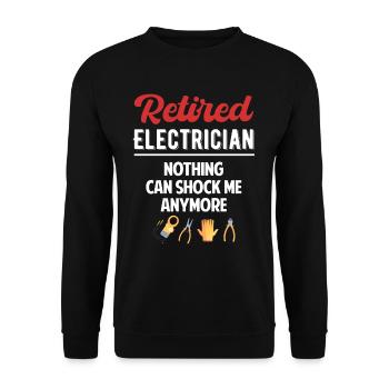 Retired Electrician Nothing Can Me Anymore - Unisex Sweatshirt - black - Front - Alina (178cm) & Michal (187cm)