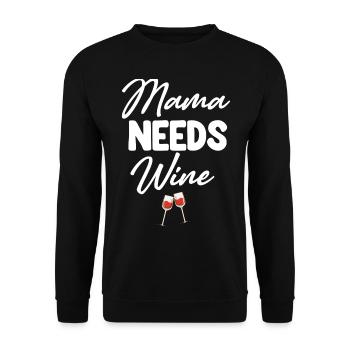 Mom Needs Wine Funny Parenting Mom - Unisex Sweatshirt - black - Front - Alina (178cm) & Michal (187cm)
