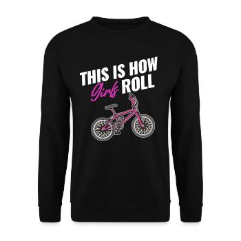 So Rolling Girls Bmx Racing Automobile Triathlon - Unisex Sweatshirt - black - Front - Alina (178cm) & Michal (187cm)