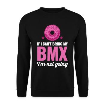 Si je ne peux pas apporter mon bmx, j’irai - Sweat-shirt Unisexe - noir - Devant - Alina (178cm) & Michal (187cm)