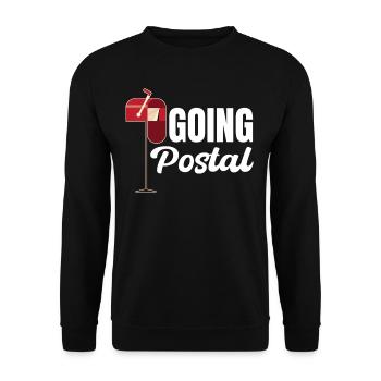Going Funny Worker Postman Postman - Unisex Sweatshirt - black - Front - Alina (178cm) & Michal (187cm)