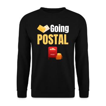 Going Post, Funny Worker, Postman, Postman - Unisex Sweatshirt - black - Front - Alina (178cm) & Michal (187cm)