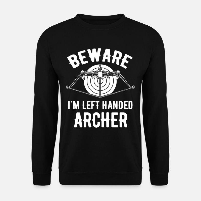 Attention, je suis gaucher, archer, - Sweat-shirt Unisexe - noir