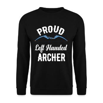 Fier arc de tir à l’arc gaucher - Sweat-shirt Unisexe - noir - Devant - Alina (178cm) & Michal (187cm)