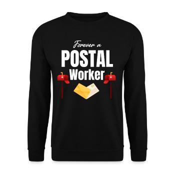 Forever A Postal Employee Postman Postman - Unisex Sweatshirt - black - Front - Alina (178cm) & Michal (187cm)