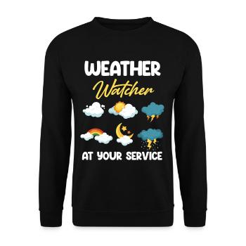 Des observateurs météo à votre service plus drôle - Sweat-shirt Unisexe - noir - Devant - Alina (178cm) & Michal (187cm)