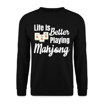 Life Is Better When Playing - Unisex Sweatshirt - black - Front - Alina (178cm) & Michal (187cm)